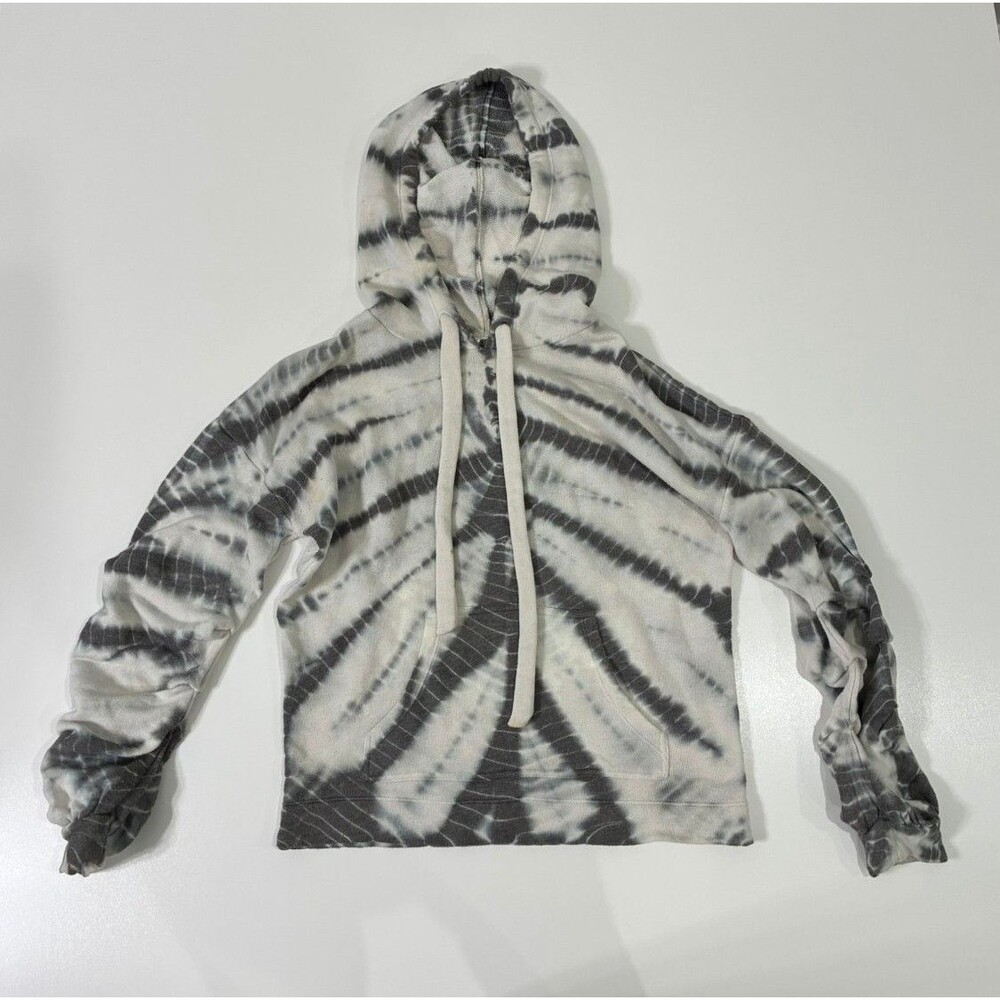 YFB Tie Dye Hoodie Sweatshirt Gray White XS